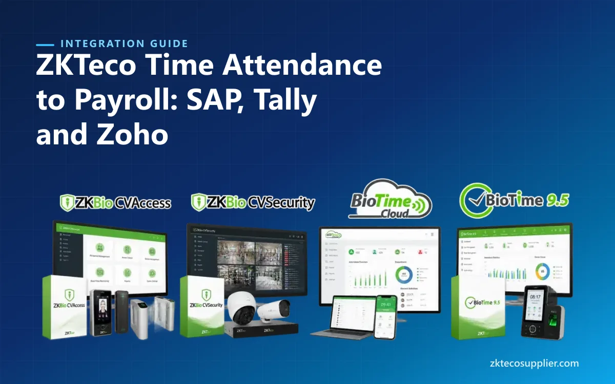 ZKTeco BioTime and ZKBio software connecting time attendance to payroll